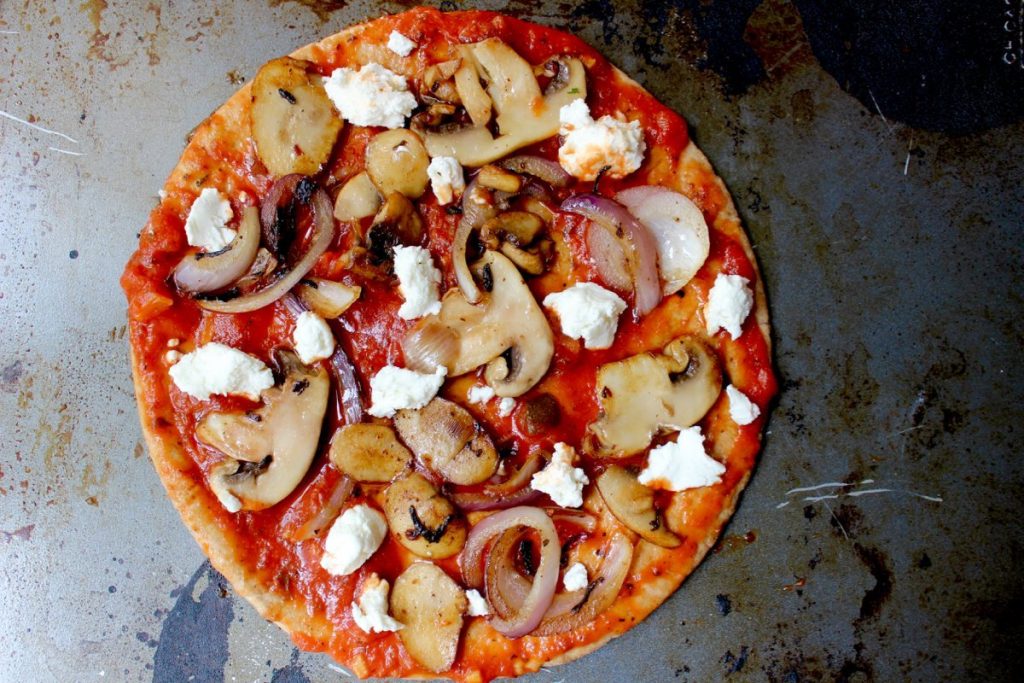 Goat Cheese Pita Pizza